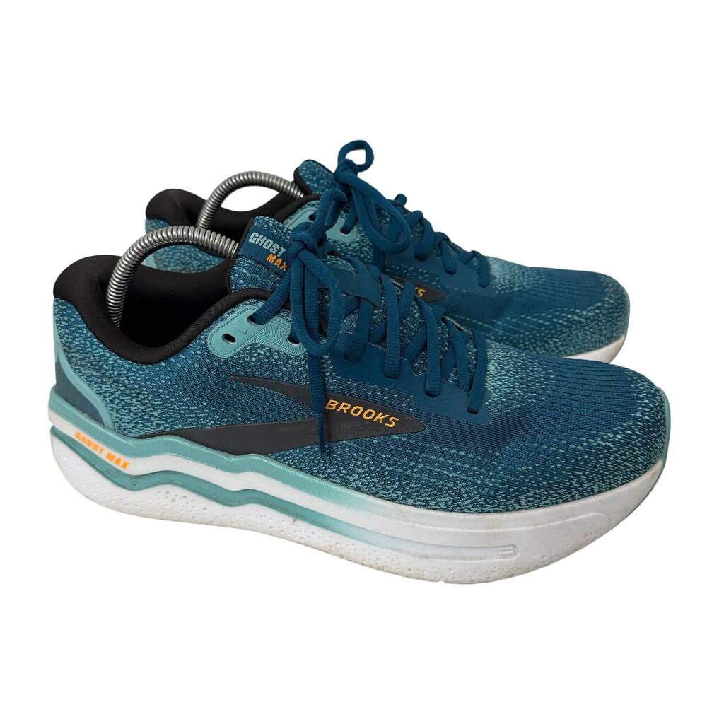 Brooks Ghost Max 2 Shoes Mens Size 11 D Running Moroccan Blue Aqua Orange Pop